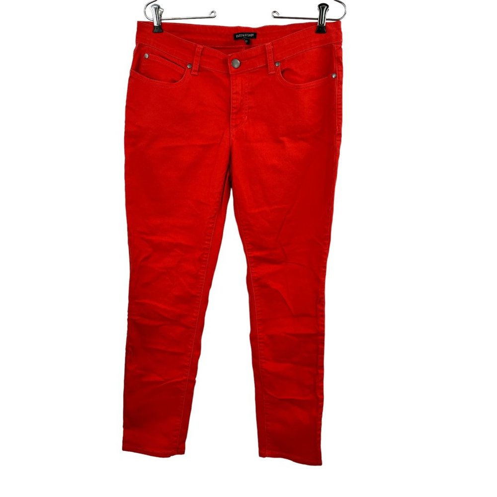 Eileen Fisher Burnt Orange 5 Pocket Cotton Spandex Stretch Skinny Jeans, Size 8